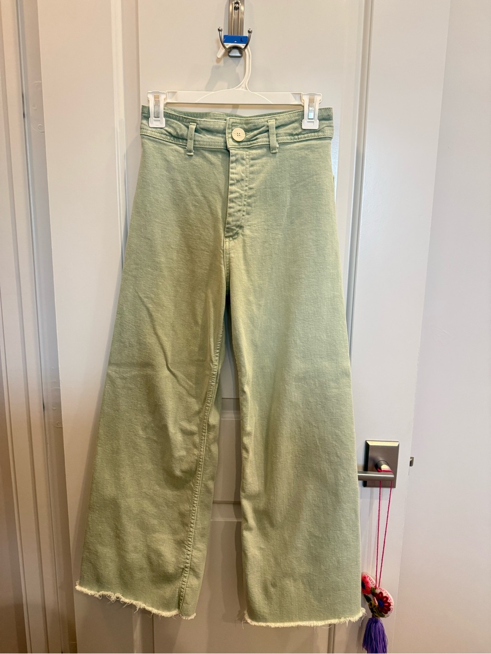 Zara Wide-Leg Jeans in Sage Green